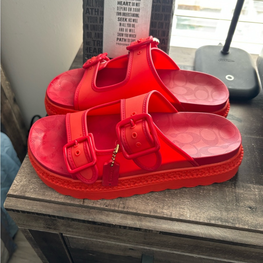 Coach Red Sandals